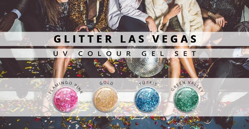 Glitter Farbgel Las Vegas 4er Set