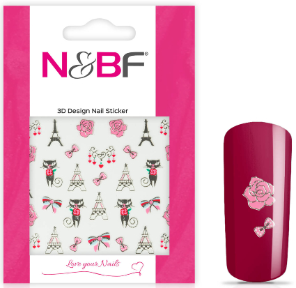 Nagelsticker Paris Roses Silver