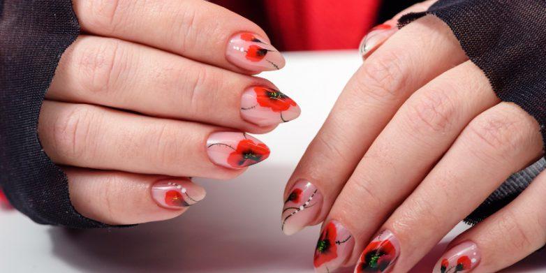 One Stroke Naildesign in Rot