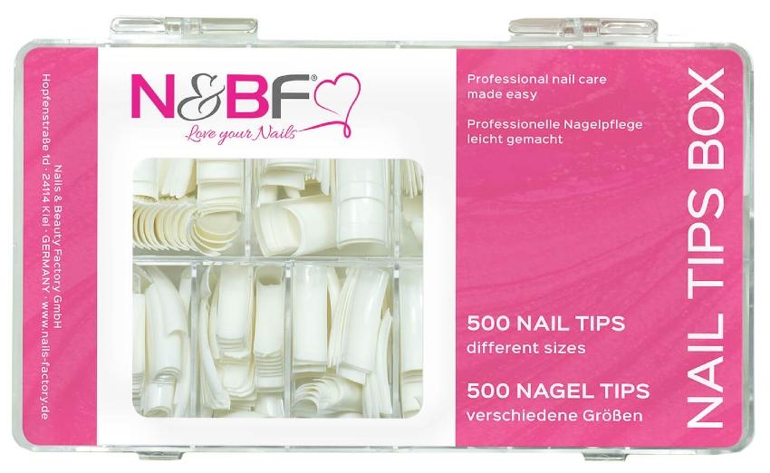 French Nagel Tips weiß Sortierbox 500 Stück