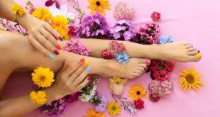 Colour Blocking Nails und Blumen