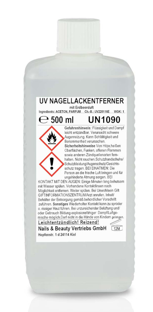 UV Nagellackentferner mit Erdbeerduft 500 ml