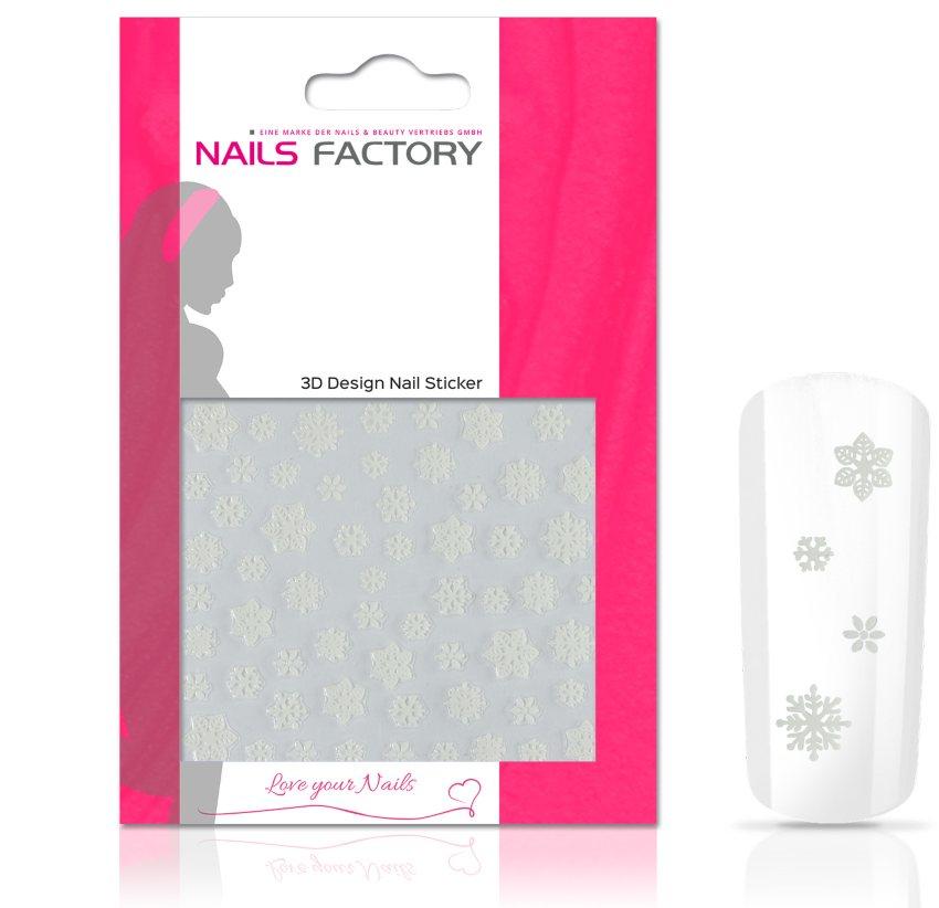 Nagelsticker Christmas White Ice Crystal