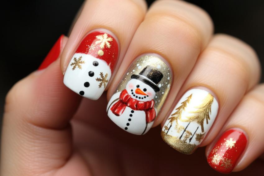 Nageldesign zu Weihnachten: Winterlandschaft