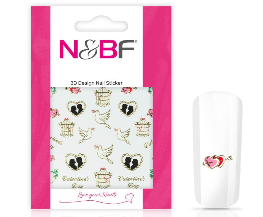 Nagelsticker Valentines Day Gold