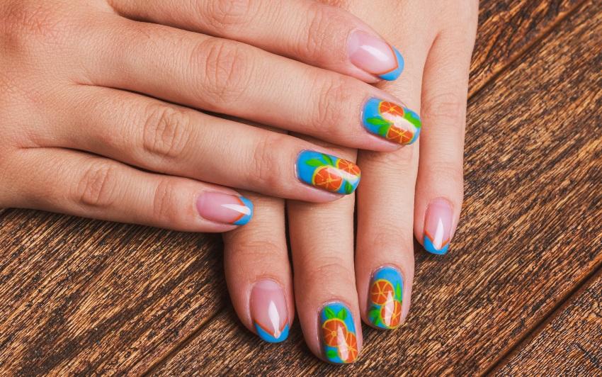 Nailart-mit-Orangen - Nageldesign mit Früchten