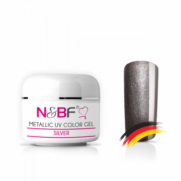 Nails & Beauty Factory Metallic UV Color Gel Silver Farbgel 5 ml