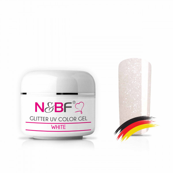 Nails & Beauty Factory UV Colorgel Glitter White Farbgel 5 ml