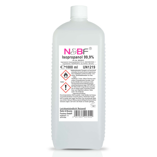 Nails & Beauty Factory Nagelcleaner 99,9% Isopropanol Alkoholanteil kosmetisch rein