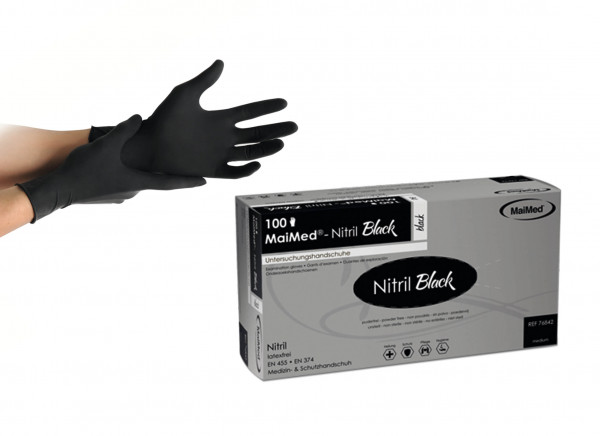 MaiMed Nitril Handschuh black Gr. S 100er Box