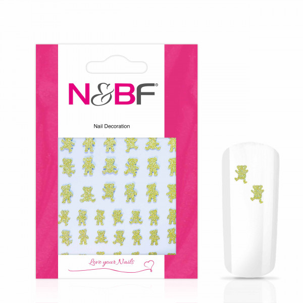 Nails & Beauty Factory Nagelsticker Glitter Golden Bears