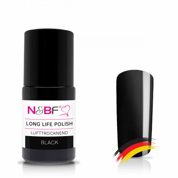 Nails & Beauty Factory Long Life Nagellack Black 15ml