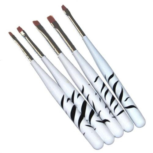 Gel Pinsel Zebra Design Echthaar 5er Set