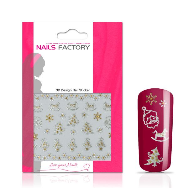Nails Factory Nagelsticker silver Christmas tree
