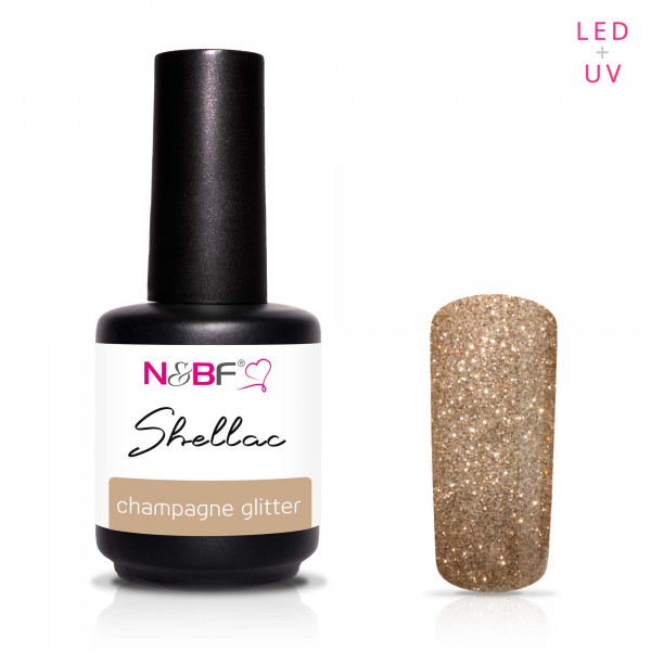 Nails & Beauty Factory Shellac Champagne Glitter 12ml