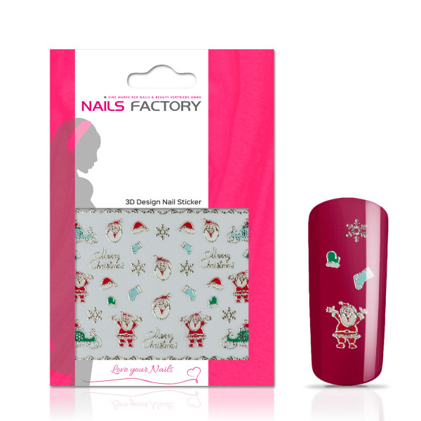 Nails Factory Nagelsticker Christmas silver green Merry Christmas