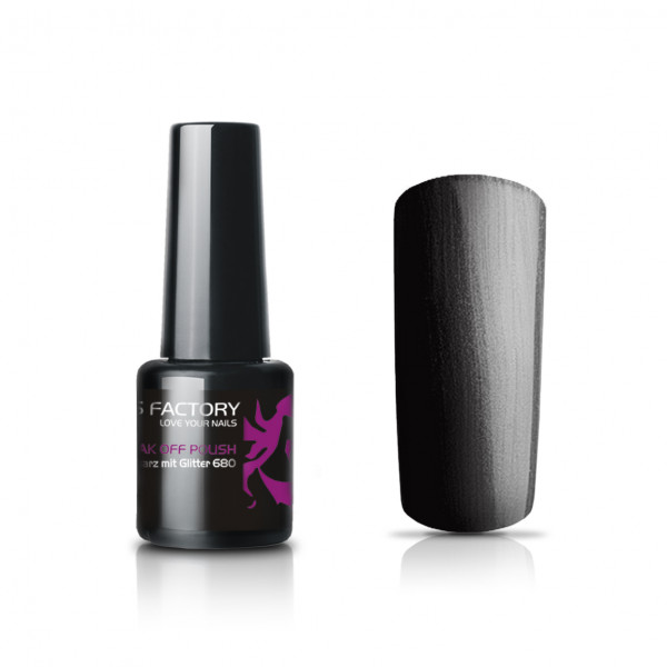 UV Nagellack Schwarz Glittereffekt 8ml