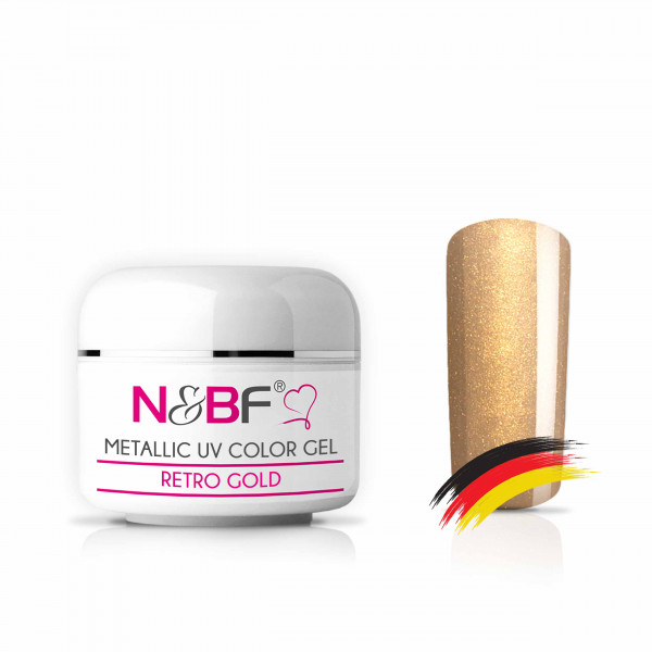 Nails & Beauty Factory Metallic UV Color Gel Retro Gold Farbgel 5 ml