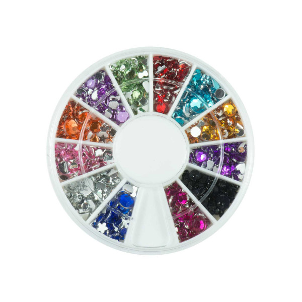 Nails Factory Strasssteine Rondell Fantasy Bunt 720 Stück