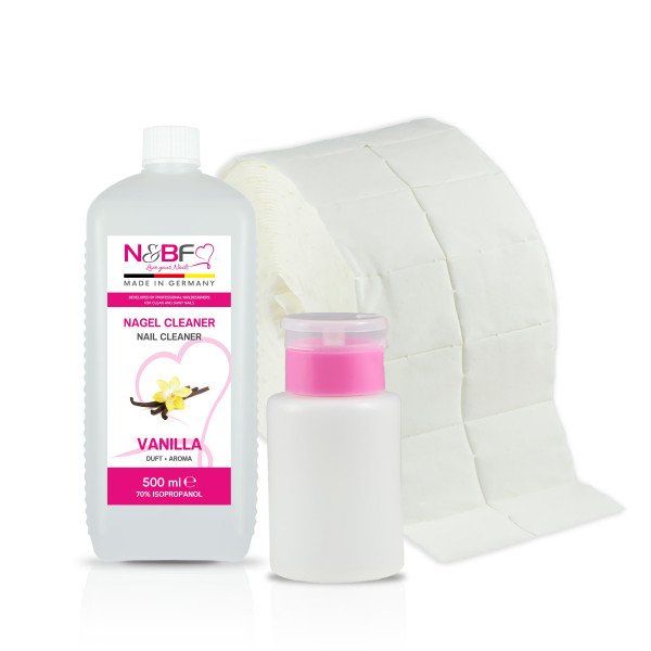 Nails & Beauty Factory Nagel Cleaner Zelletten Dispenser Set Rosa Vanilla Duft