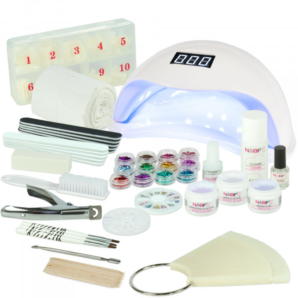 Nails & Beauty Factory UV Gel Starter Set All in One Weiss UVA Lampe