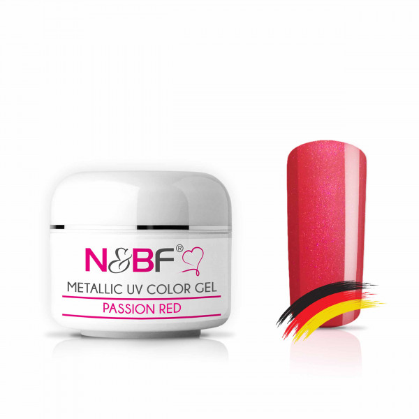 Nails & Beauty Factory Metallic UV Color Gel Passion Red Farbgel 5 ml