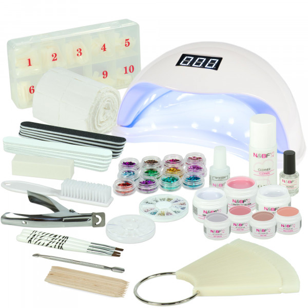 Nails & Beauty Factory UV Gel Nagelstudio Starter Set Soft Nudes Weiss UVA