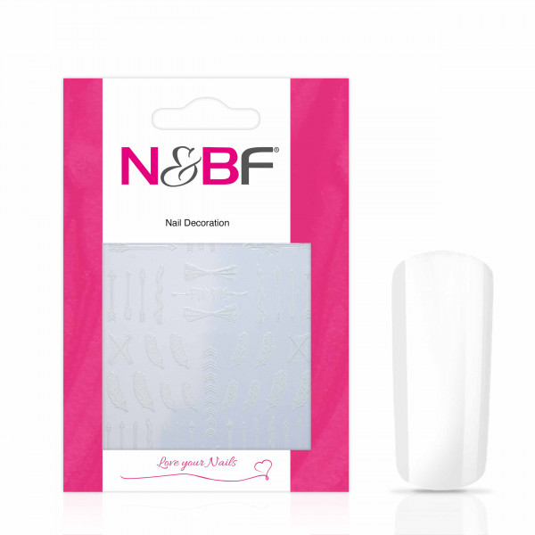 Nails & Beauty Factory Nagelsticker White Feather