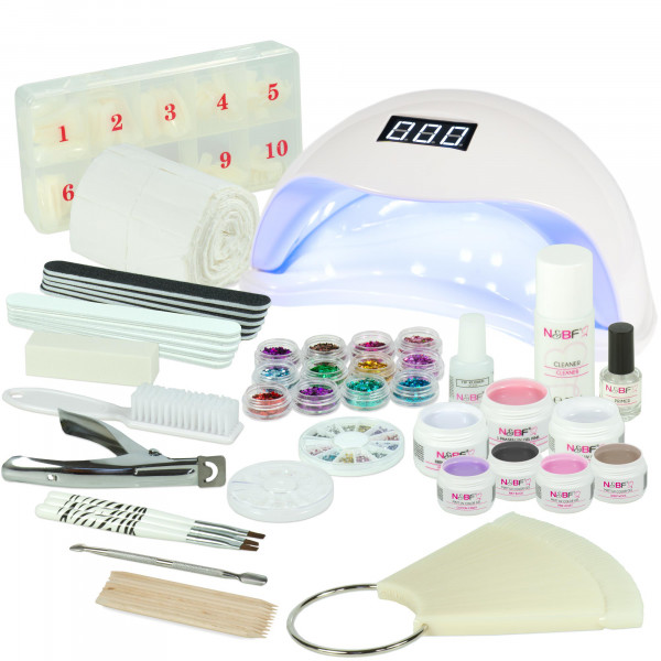 Nails & Beauty Factory UV Gel Starter-Set Silky Matt Winter Weiss UVA