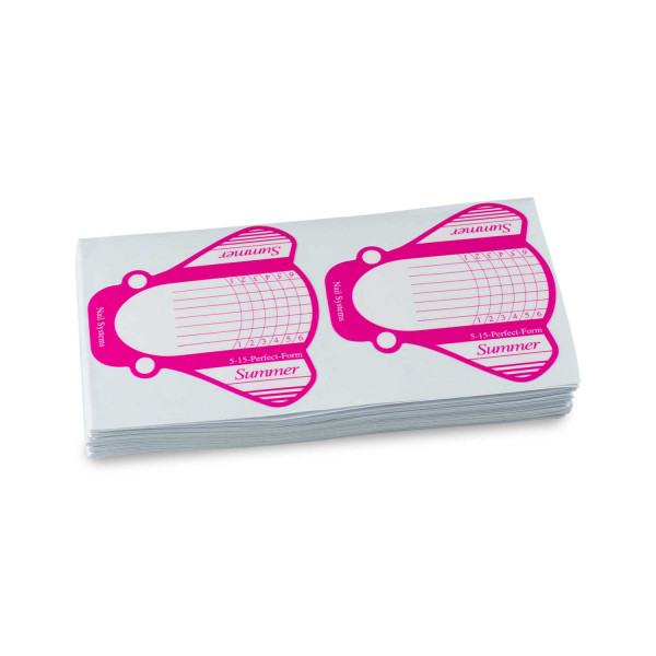 Nails Factory Modellierschablonen Pink Weiss extra breit 100er Pack Rolle