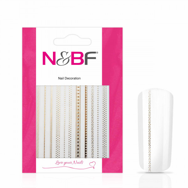 Nails & Beauty Factory Nagelsticker Stripes Chain Rotgold