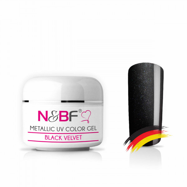 Nails & Beauty Factory UV Colorgel Metallic Black Velvet Farbgel 5 ml