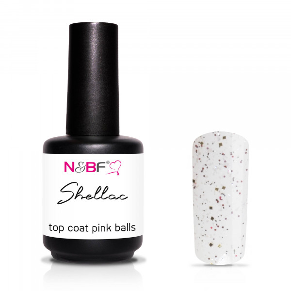 Nails & Beauty Factory Shellac Top Coat Pink Balls 12ml