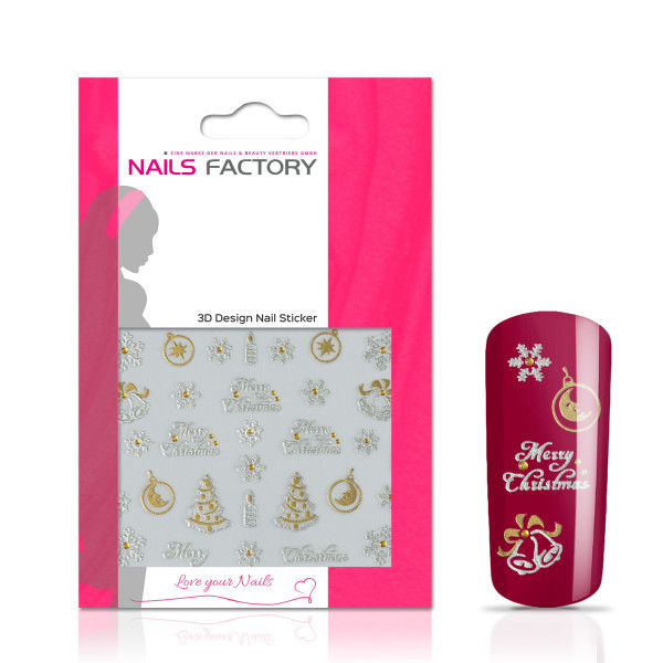 Nails Factory Nagelsticker silver Merry Christmas