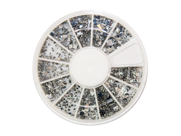 Strasssteinen Rondell Mix SILBER