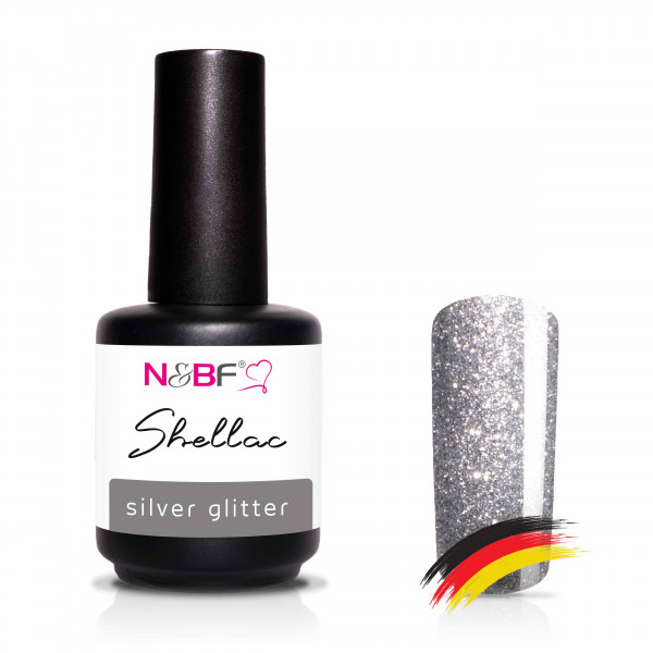 Nails & Beauty Factory Shellac Silver Glitter 12 ml