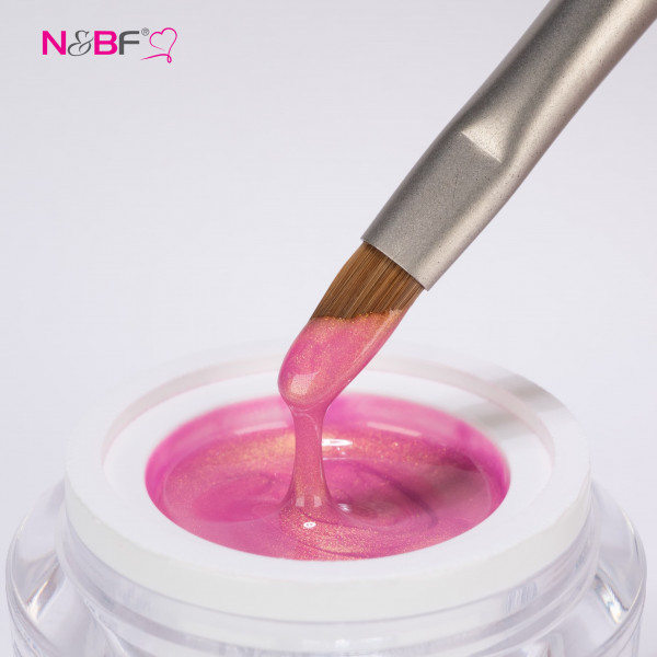 Nails & Beauty Factory Comfort Metallic Farbgel Pink 5ml Tiegel Pinsel