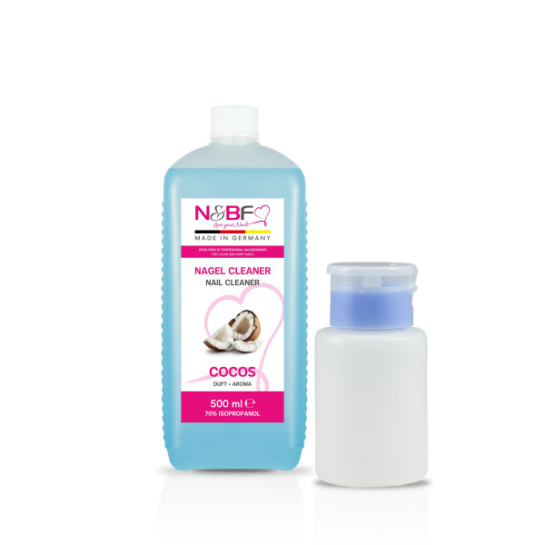 Nails & Beauty Factory Nagel Cleaner Cocos Duft 500 ml Dispenser Pumpflasche Blau